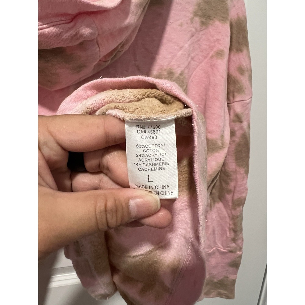 CHASOR Sweatshirt Large Tie-dye Cropped Pullover Hoodie Pink - New With Tags - Picture 6 of 6